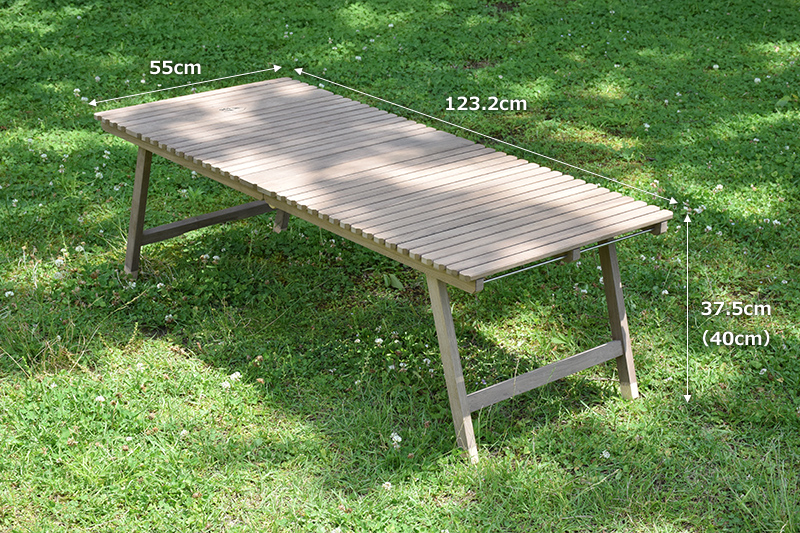 2つ折りウォールナットテーブル KUROSON370Fのサイズ